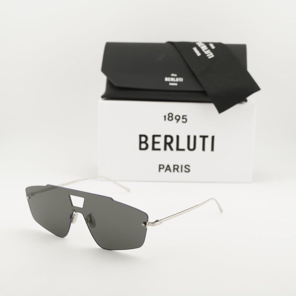 Berluti BL40019U 16A Shield Sunglasses - Palladium/Grey